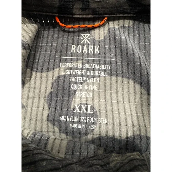 Roark Bless Up Mens XXL Short Sleeve Button Up Shirt Floral Stretch RW534 Gray - Picture 4 of 8